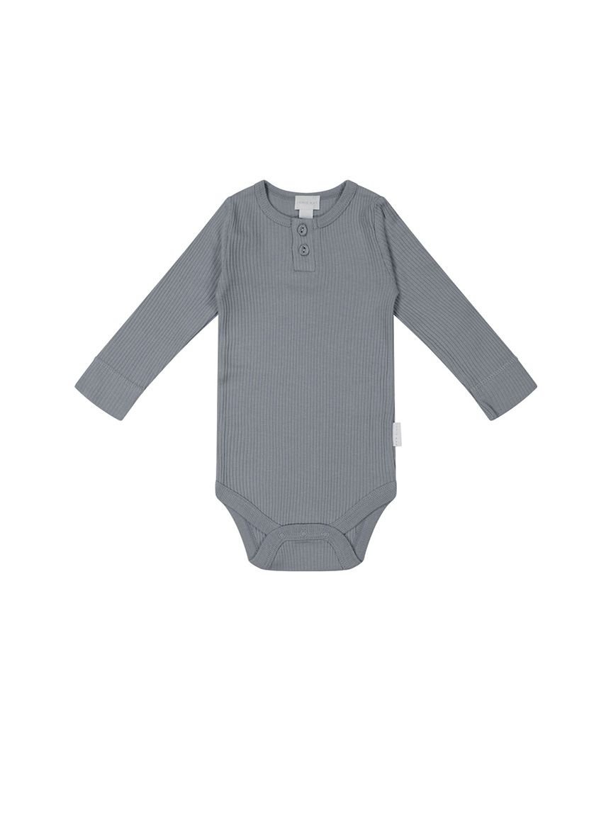 【ベビー】ベーシック長袖ボディスーツ／オーガニックコットンモダール（50～90cm）(GRY-50)