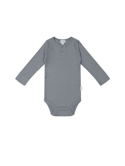 【ベビー】ベーシック長袖ボディスーツ／オーガニックコットンモダール（50～90cm）(GRY-50)