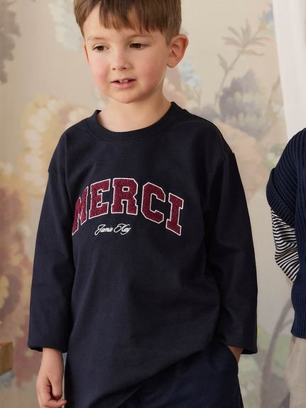 【ベビー＆キッズ】プリントロンＴ Maritime Merci／オーガニックコットン（70～100cm）